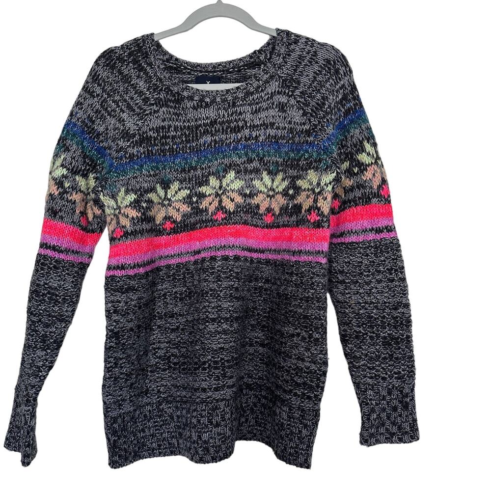 American Eagle WOMEN'S sweater Multicolor SIZE SMALL Knit Y2K Retro Streetwear